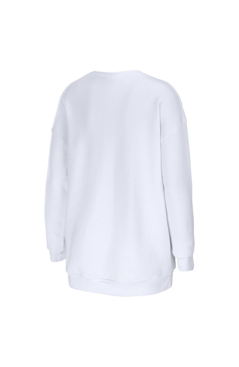 WEAR by Erin Andrews Women's WEAR by Erin Andrews White New England Patriots Oversized Pullover Sweatshirt, Alternate, color, 