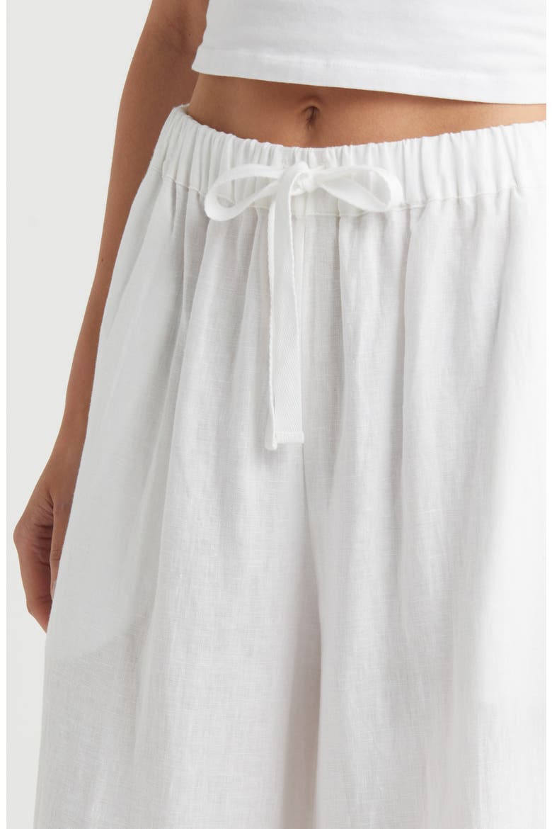 Conigli Wide Leg Linen Pants, Alternate, color, WHITE