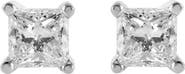 Badgley Mischka Collection 14K White Gold Princess Cut Diamond Stud Earrings - 0.50ct.