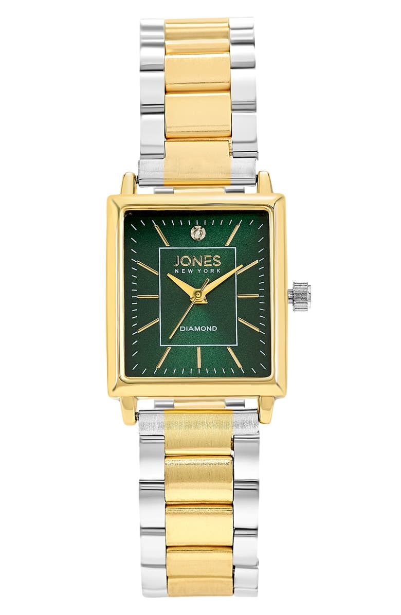 Jones New York Diamond Two-Tone Bracelet Watch, 24mm x 27mm, Main, color, Silver