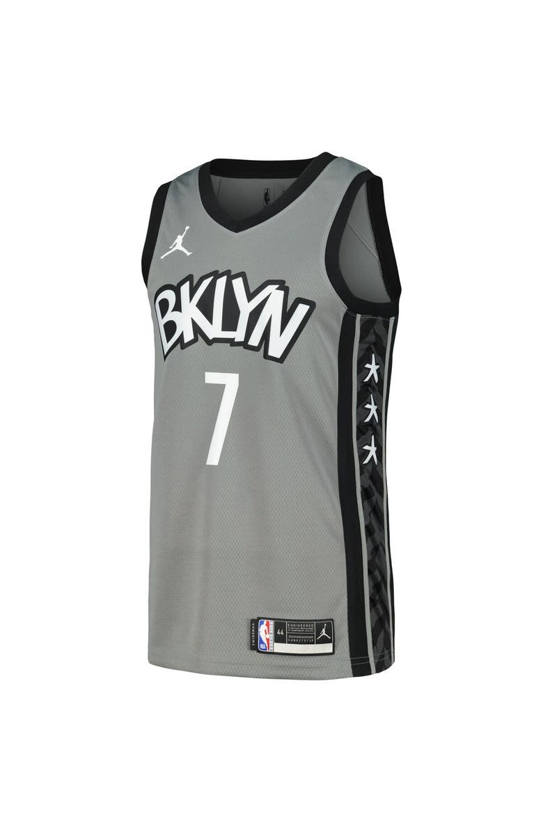 Jordan Brand Men's Nike Kevin Durant Gray Brooklyn Nets Swingman Player Jersey - Statement Edition, Alternate, color,