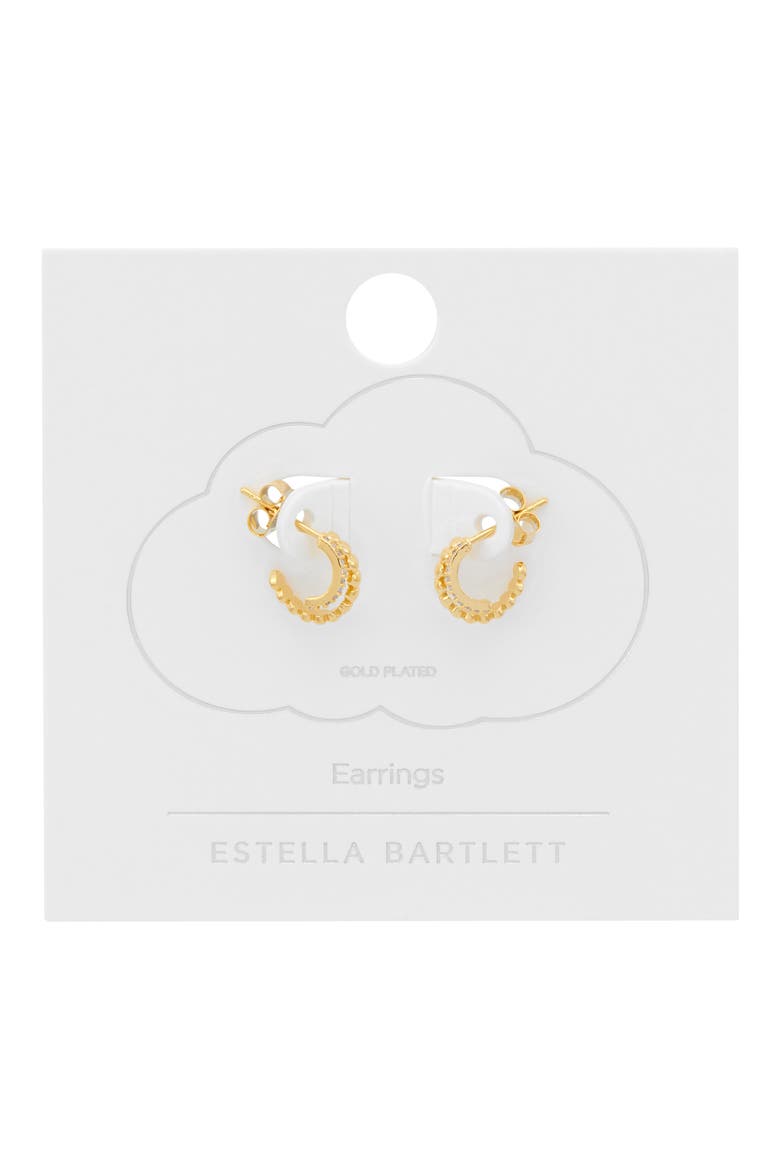 Heart & Cubic Zirconia Double Illusion Hoop Earrings, Alternate, color, GOLD