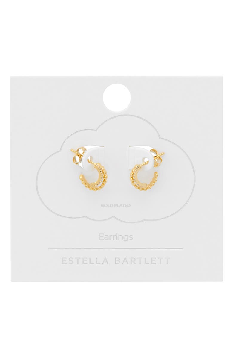 Estella Bartlett Heart & Cubic Zirconia Double Illusion Hoop Earrings, Alternate, color, Gold