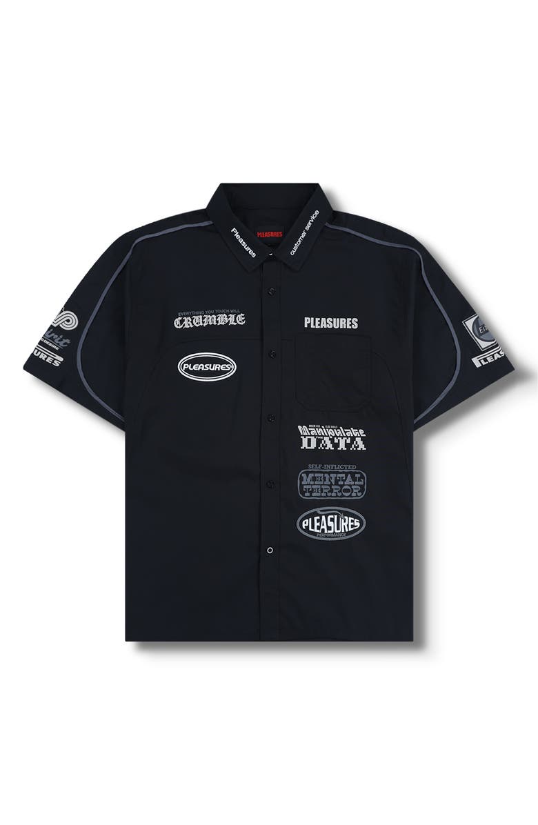 PLEASURES Terror Oversize Short Sleeve Button-Up Shirt, Alternate, color, 