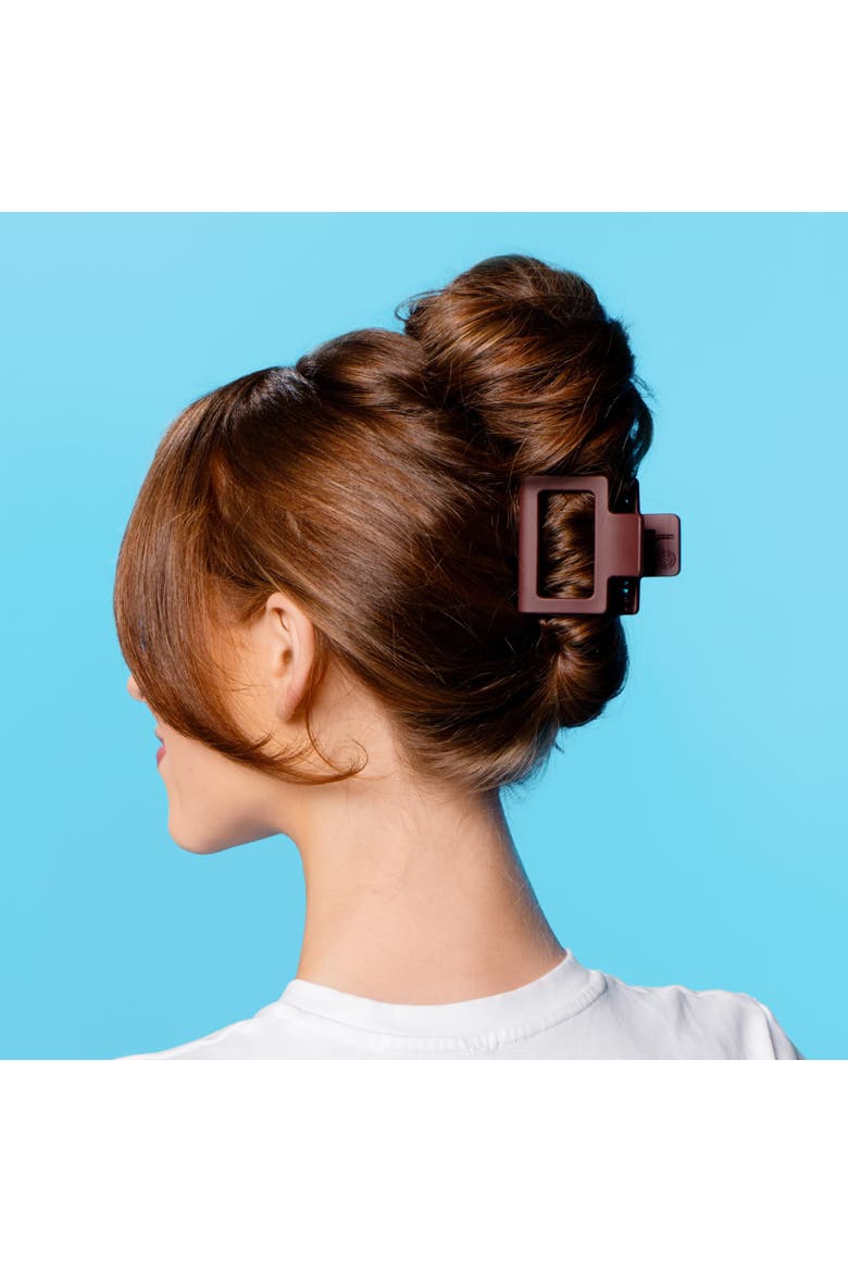 Square Extra Grip Claw Clip, Alternate, color, Brown