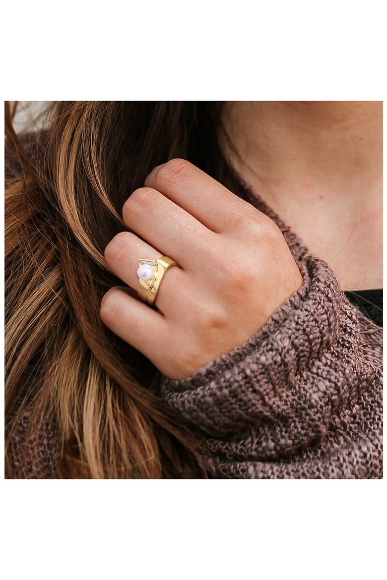 Pearl & Diamond Wraparound Ring, Alternate, color, WHITE/ GOLD PLATE