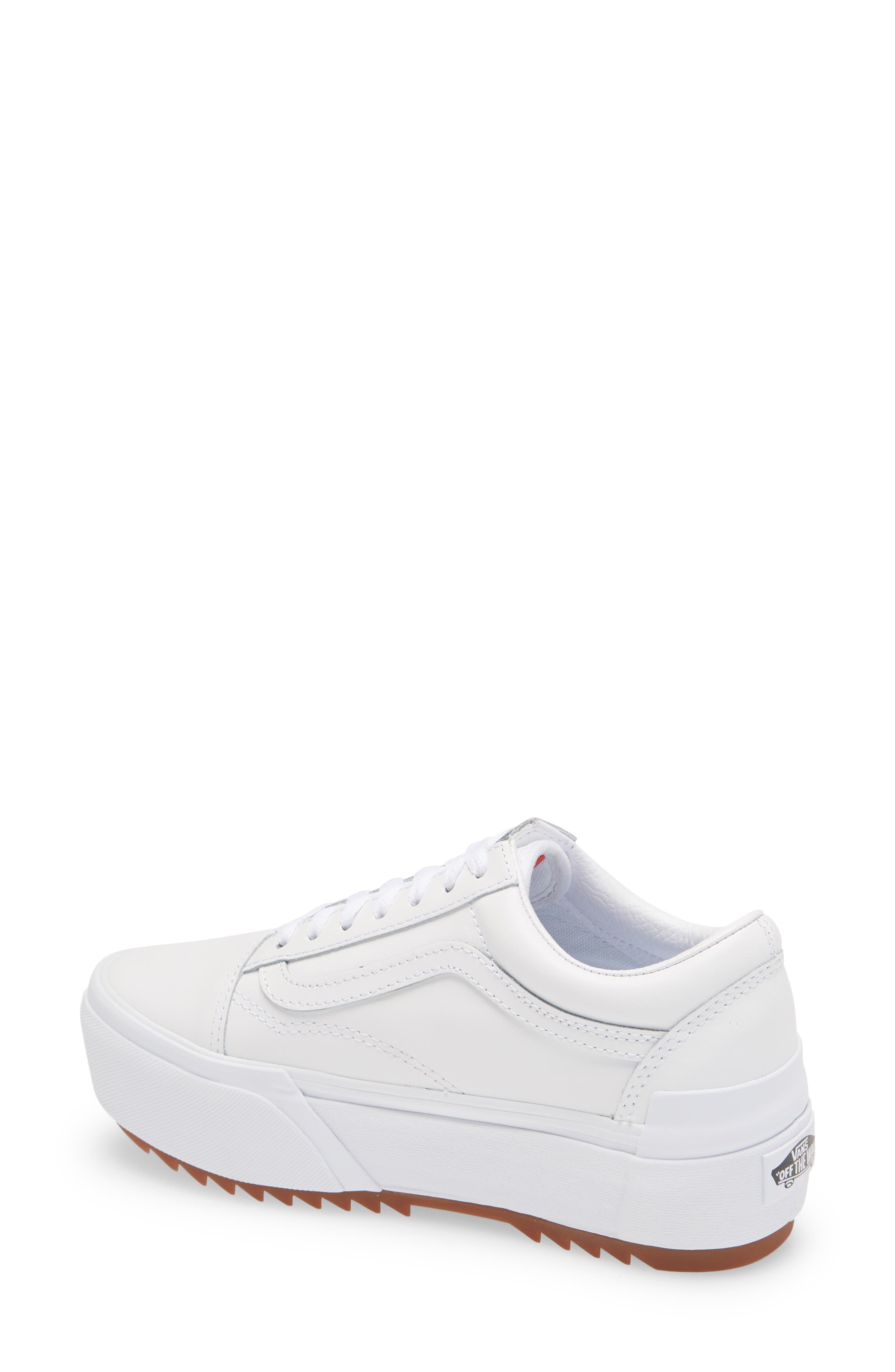 Old Skool Stacked Platform Sneaker, Alternate, color, TRUE WHITE/ TRUE WHITE