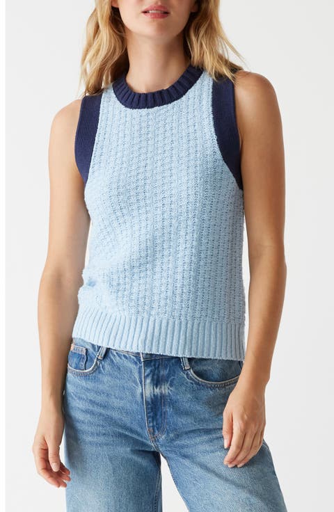 Sia Tipped Sleeveless Sweater