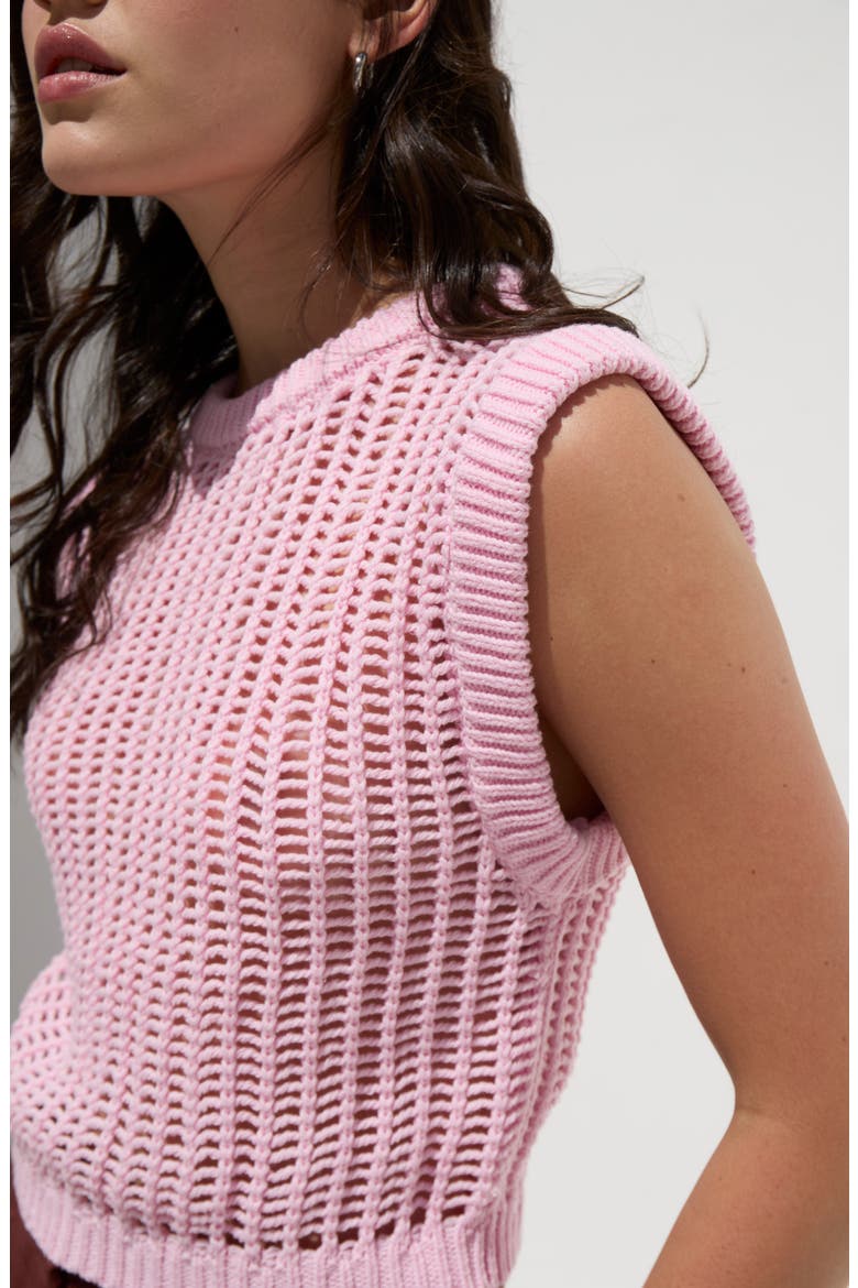 Boetti Open Stitch Sweater Vest, Alternate, color, PINK