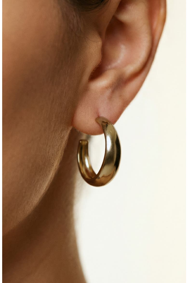 Chunky Hoop Earrings, Alternate, color, SILVER