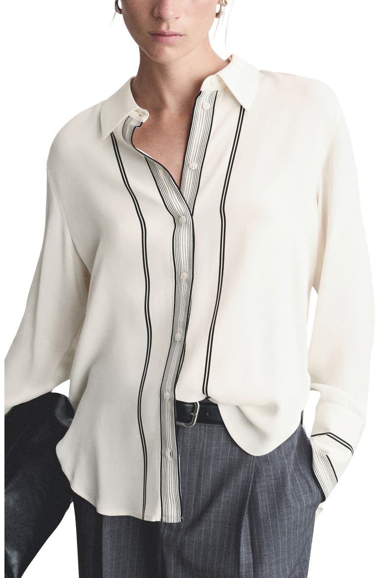 Stripe Button-Up Shirt, Main, color, OFF WHITE