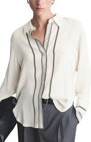MANGO Stripe Button-Up Shirt