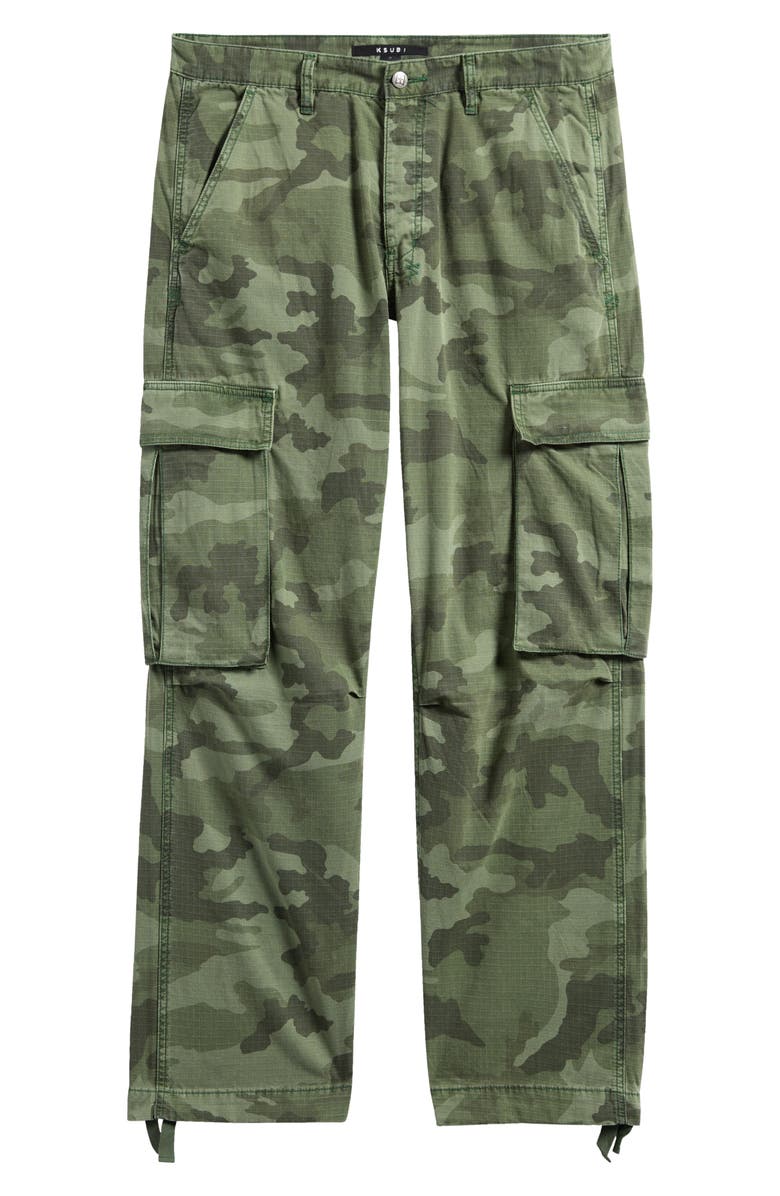 Ksubi Fugitive Camo Stretch Cotton Cargo Pants, Main, color, 