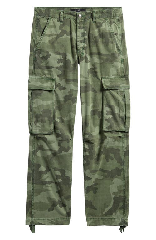 Ksubi Fugitive Camo Stretch Cotton Cargo Pants in Green 