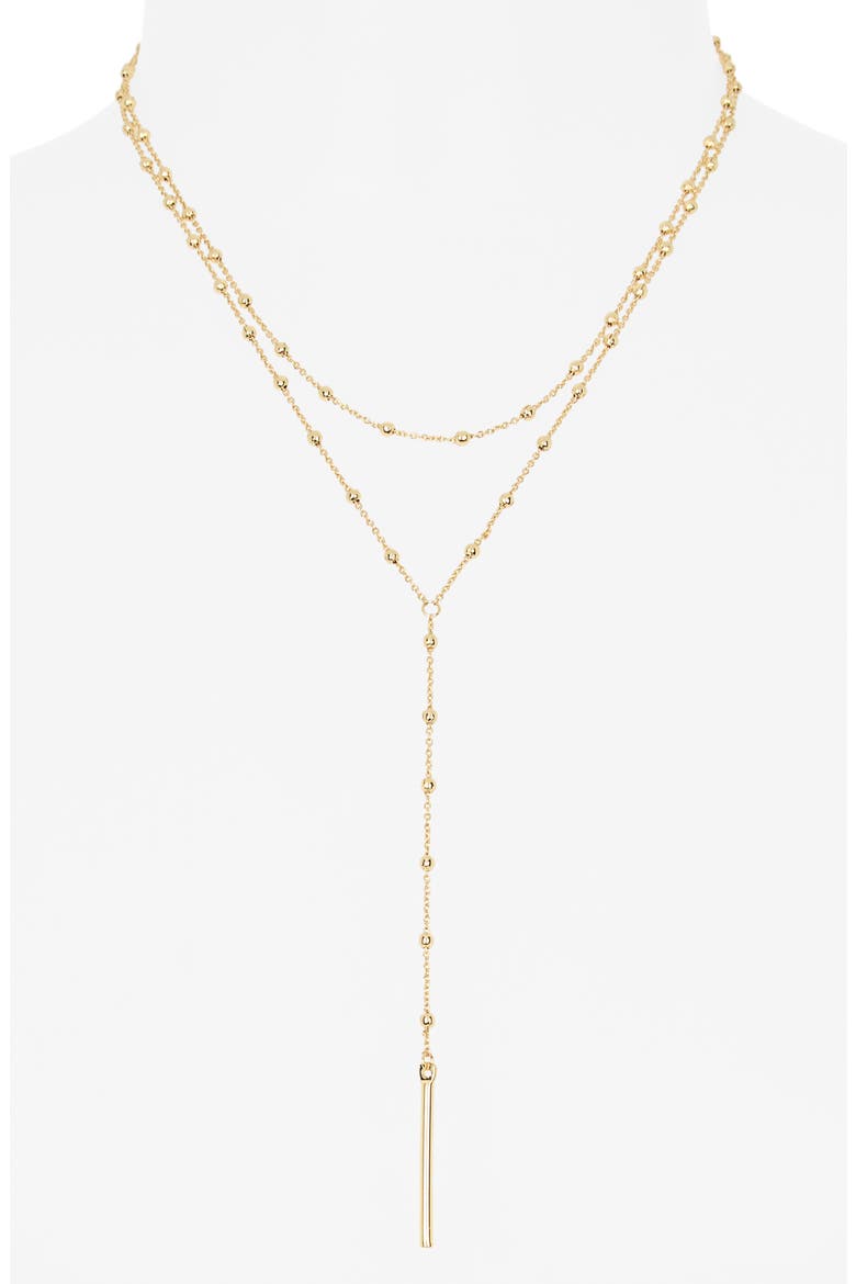 Demi Fine Ball Bead Y Necklace, Alternate, color, GOLD