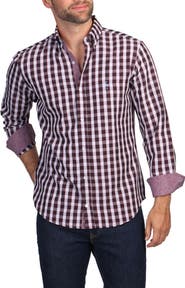 TailorByrd Luxe Melange Plaid Long Sleeve Shirt