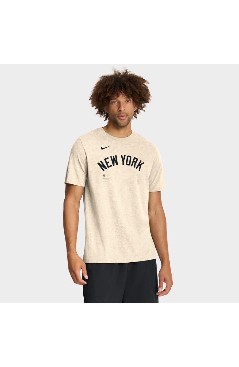 Nike Men's Nike Natural New York Yankees Wordmark Tri-Blend T-Shirt, Main, color, Natural