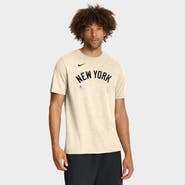 Nike Men's Nike Natural New York Yankees Wordmark Tri-Blend T-Shirt