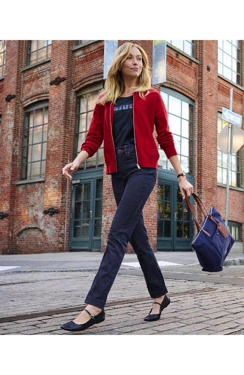 LANDS' END LANDS' END RECOVER HIGH RISE STRAIGHT LEG BLUE JEANS