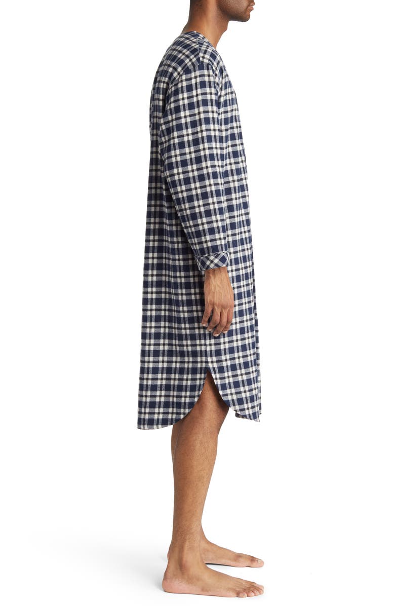 Majestic International Fireside Plaid Cotton Flannel Nightshirt, Alternate, color, 