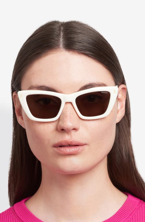 Polaroid 54mm Polarized Cat Eye Sunglasses In Brown