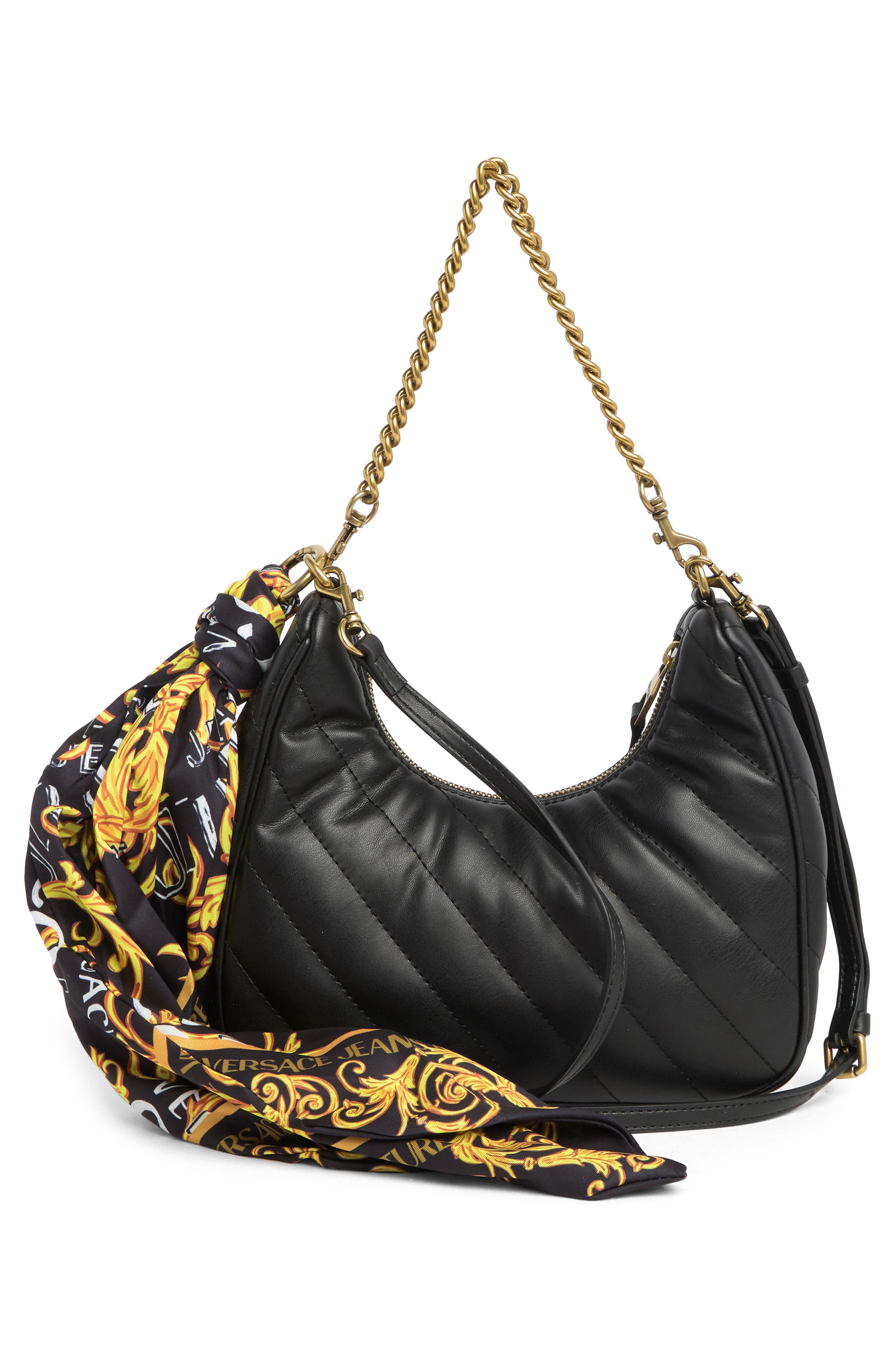 Versace Quilted Shoulder Bag, Alternate, color, 