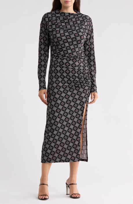 Geometric Ruched Dress
