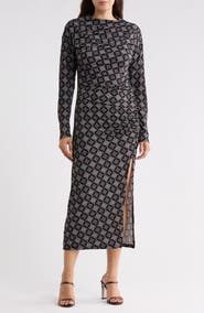 Renee C Geometric Ruched Dress