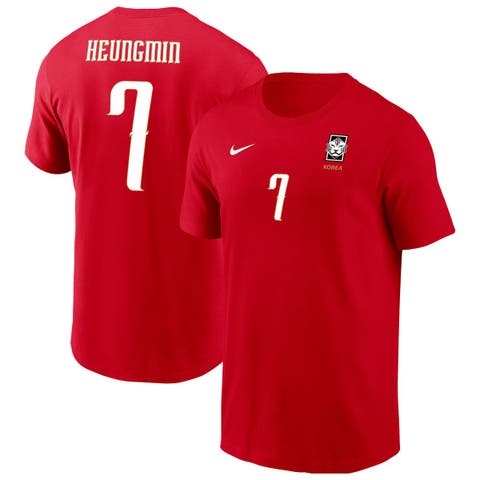 Men's Nike Son Heung-Min Red South Korea National Team  Name & Number T-Shirt