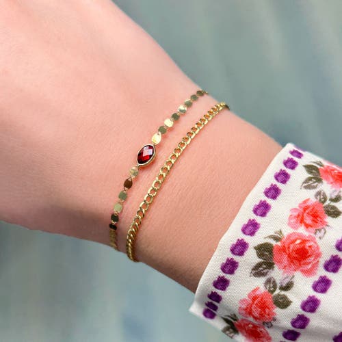The Lovery Fine Jewelry Garnet Disco Chain Bracelet In Burgundy