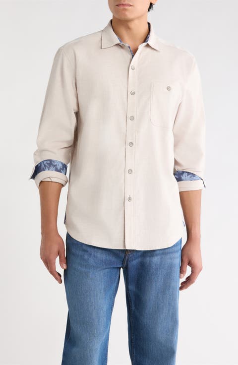 Coastline Cord Cotton Button-Up Shirt