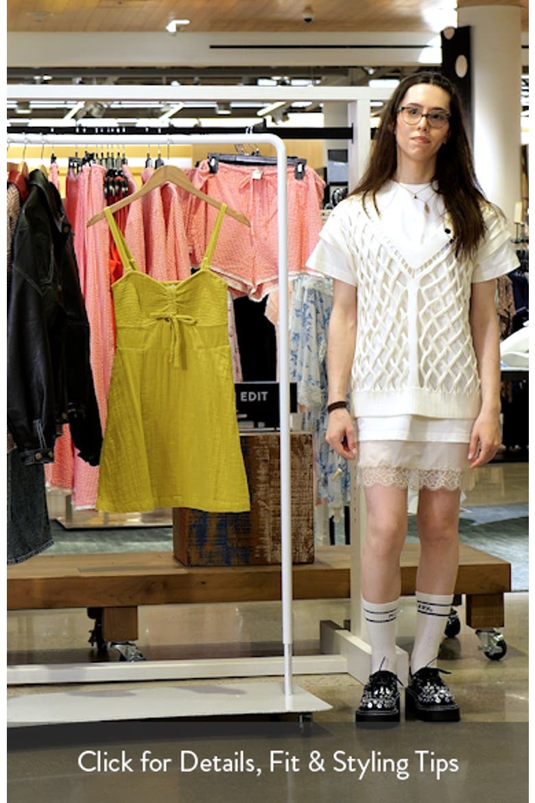 Fling Smocked Keyhole Cotton Mini Sundress video