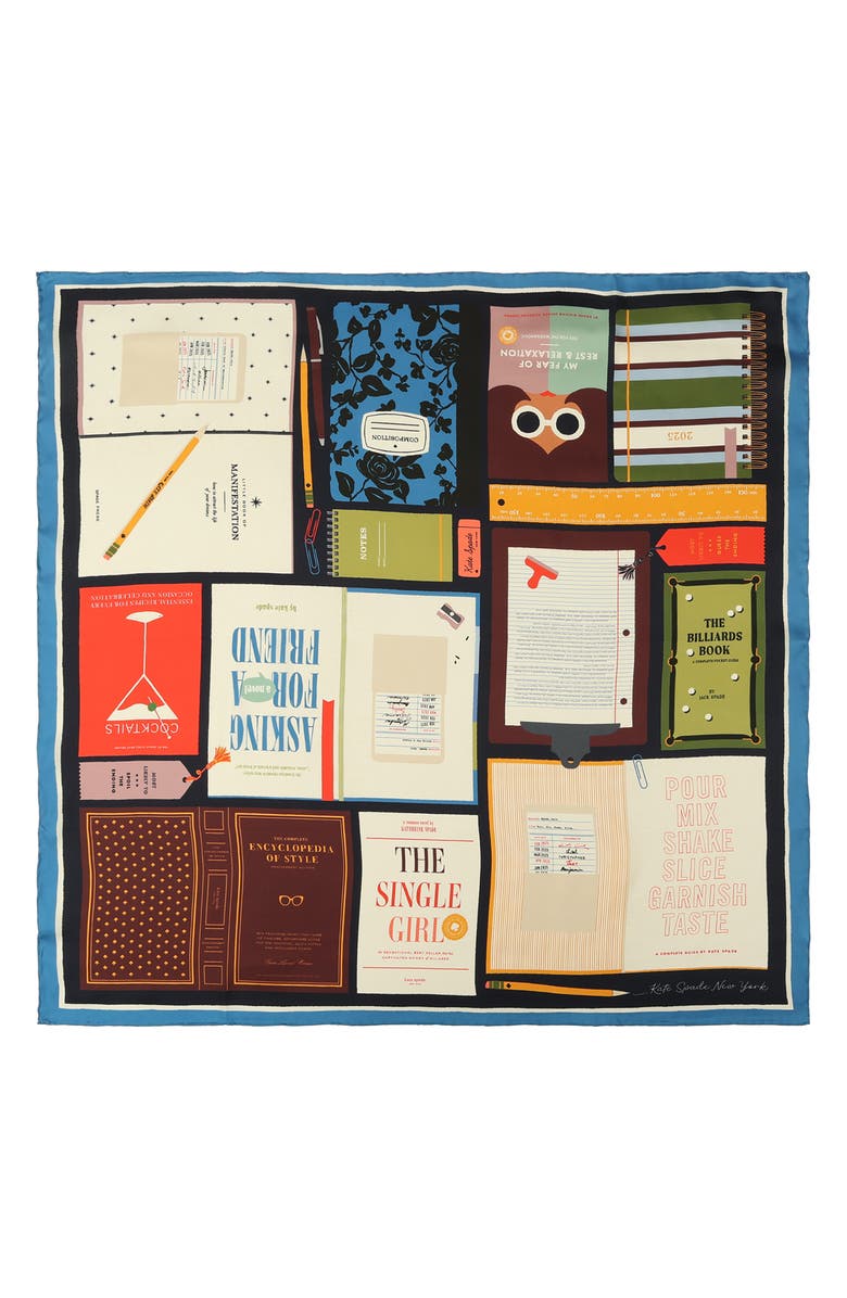 Kate Spade New York bestsellers silk square scarf, Alternate, color, Ivory Multi