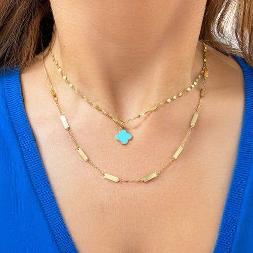 The Lovery Fine Jewelry Turquoise Clover Charm In Blue