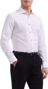 Bugatchi Axel Shaped Fit Floral Jacquard Button-Up Shirt