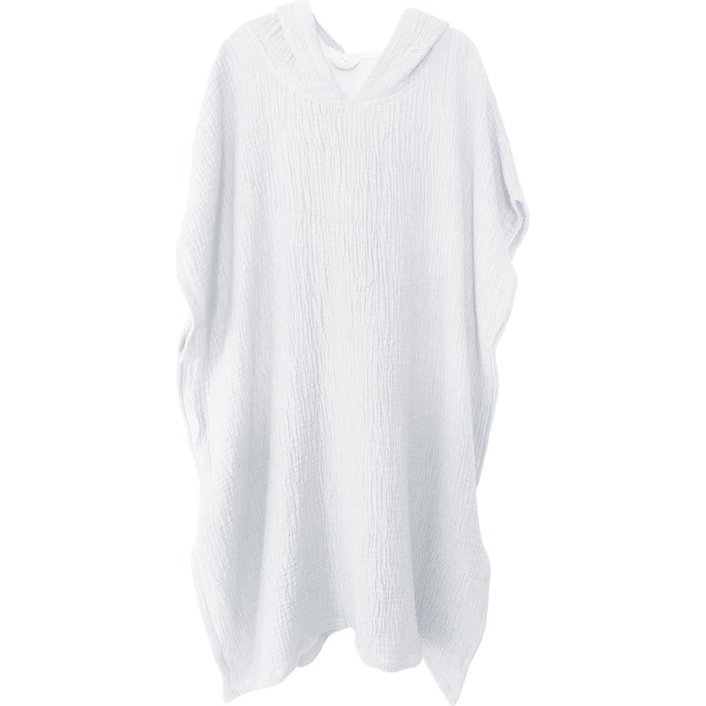 Anaya Crinkled Cotton Cuddle Hooded Poncho In White
