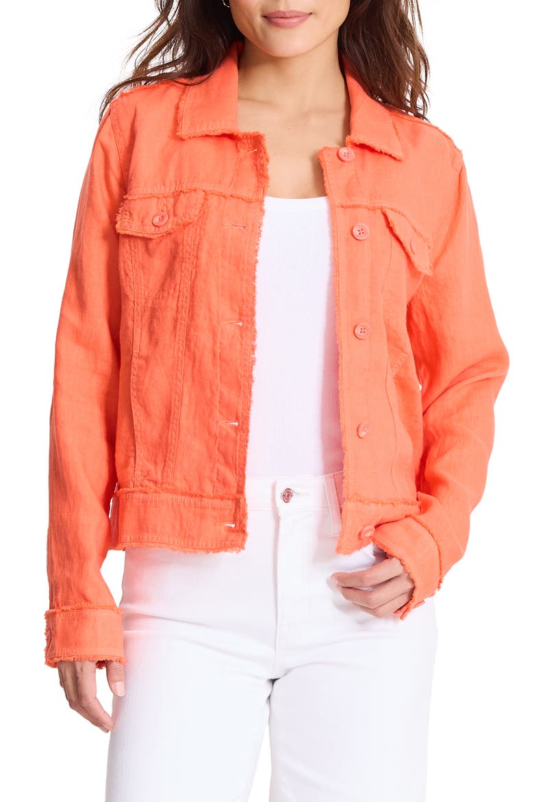 Two Palms Linen Raw Edge Jacket, Main, color, EMBER RED