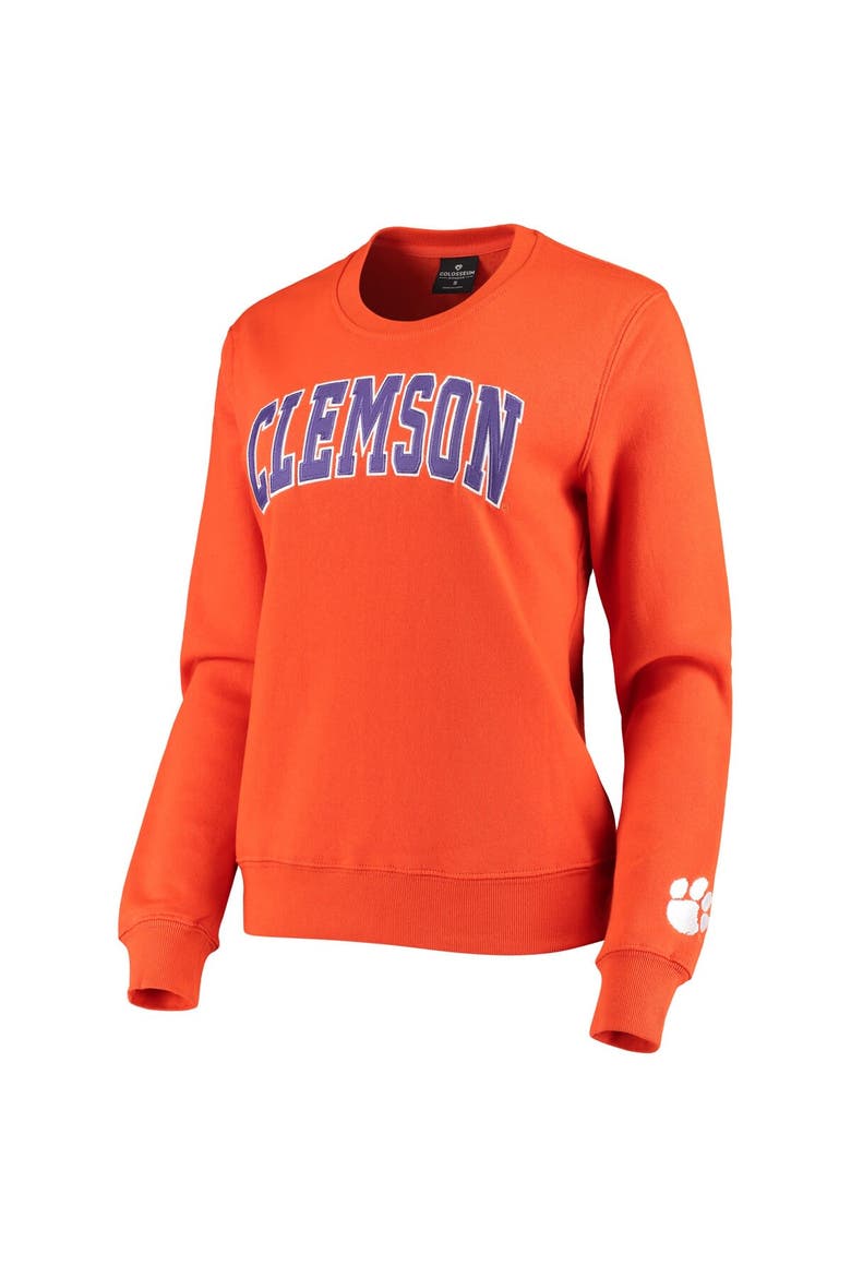 Women's Colosseum Orange Clemson Tigers Campanile Pullover Sweatshirt, Alternate, color, Orange