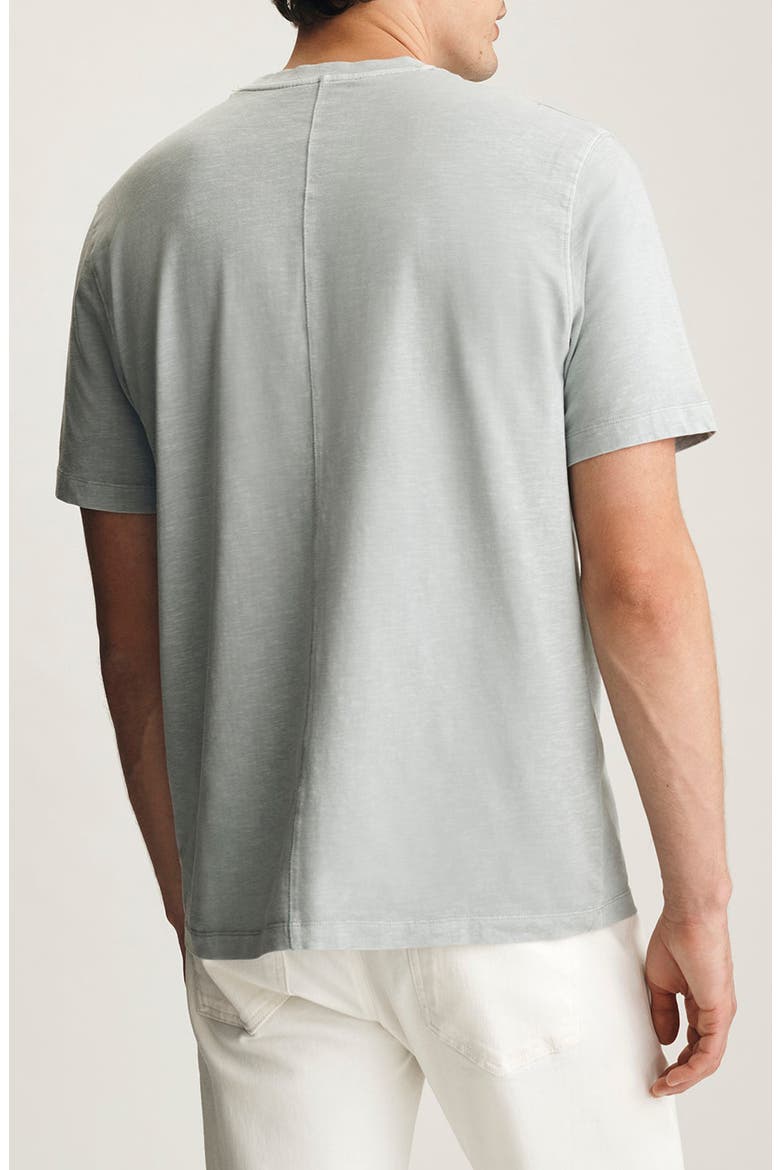Pale Grey Slub Cotton Blend T-Shirt, Alternate, color, AQUA GREY