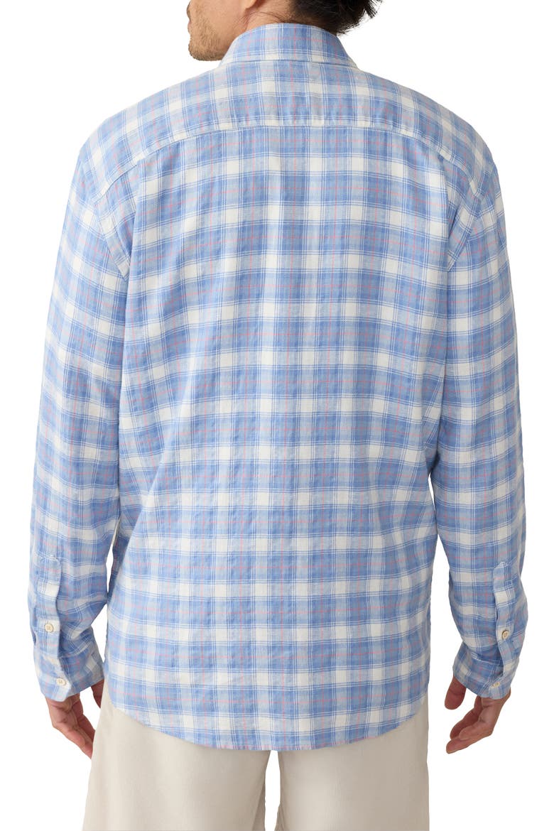 Breeze Linen Blend Button-Down Shirt, Alternate, color, BRISTOL HARBOR PLAID
