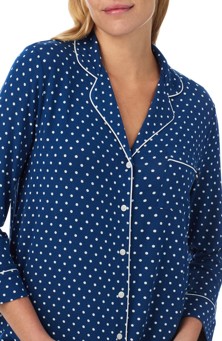 Kate Spade New York print stretch modal pajamas, Alternate, color, Navy Dot