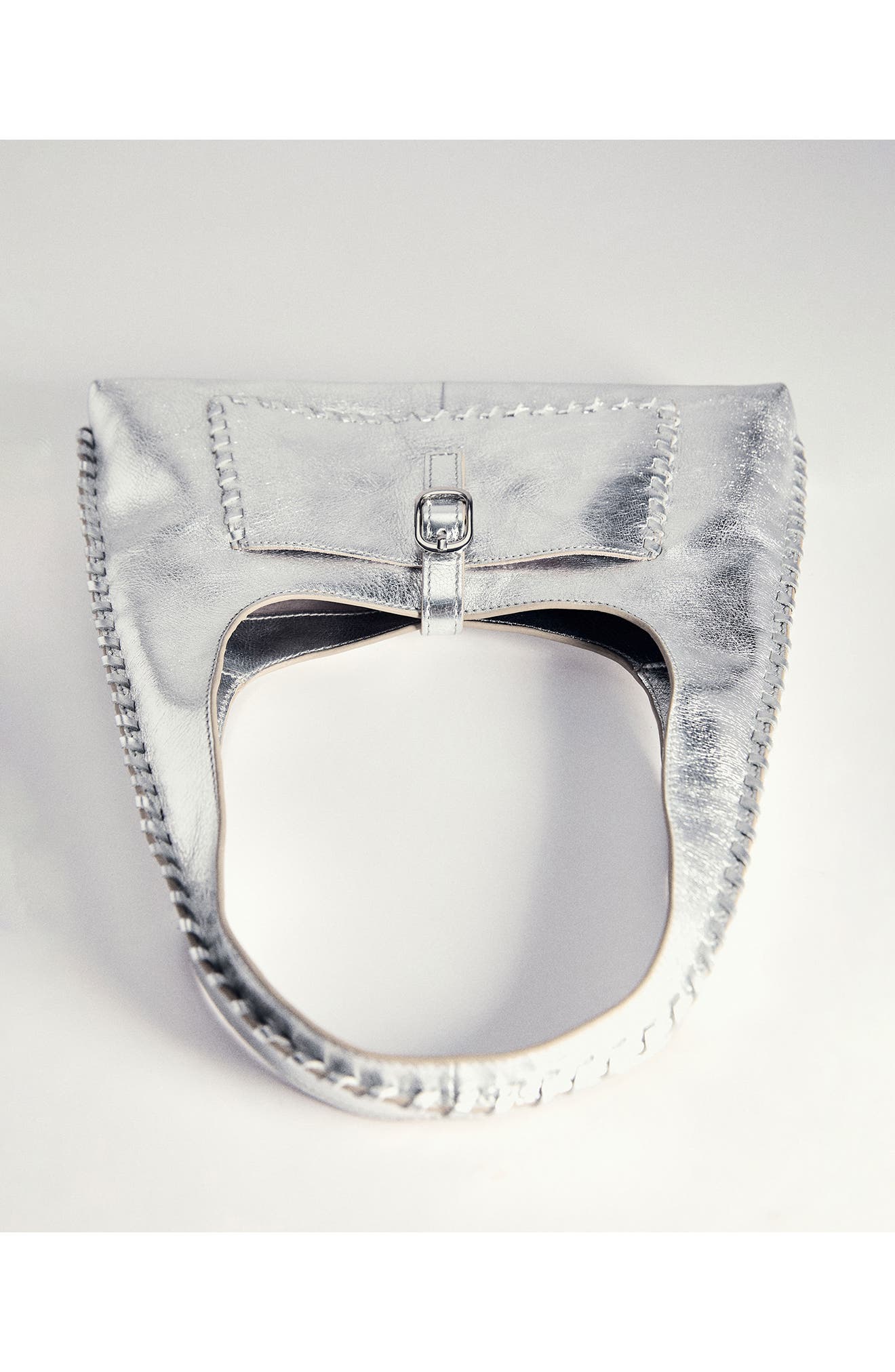 MANGO Metallic Leather Shoulder Bag, Alternate, color, 