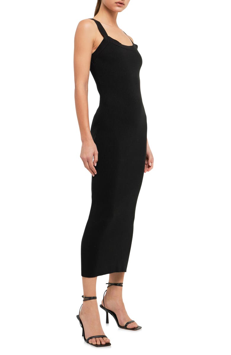Endless Rose Rib Midi Tank Dress, Alternate, color, Black