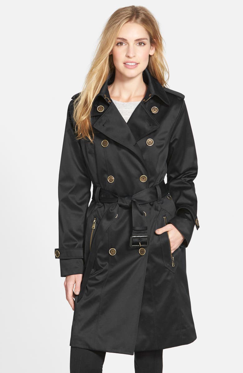 London Fog Long Double Breasted Trench Coat, Main, color, 