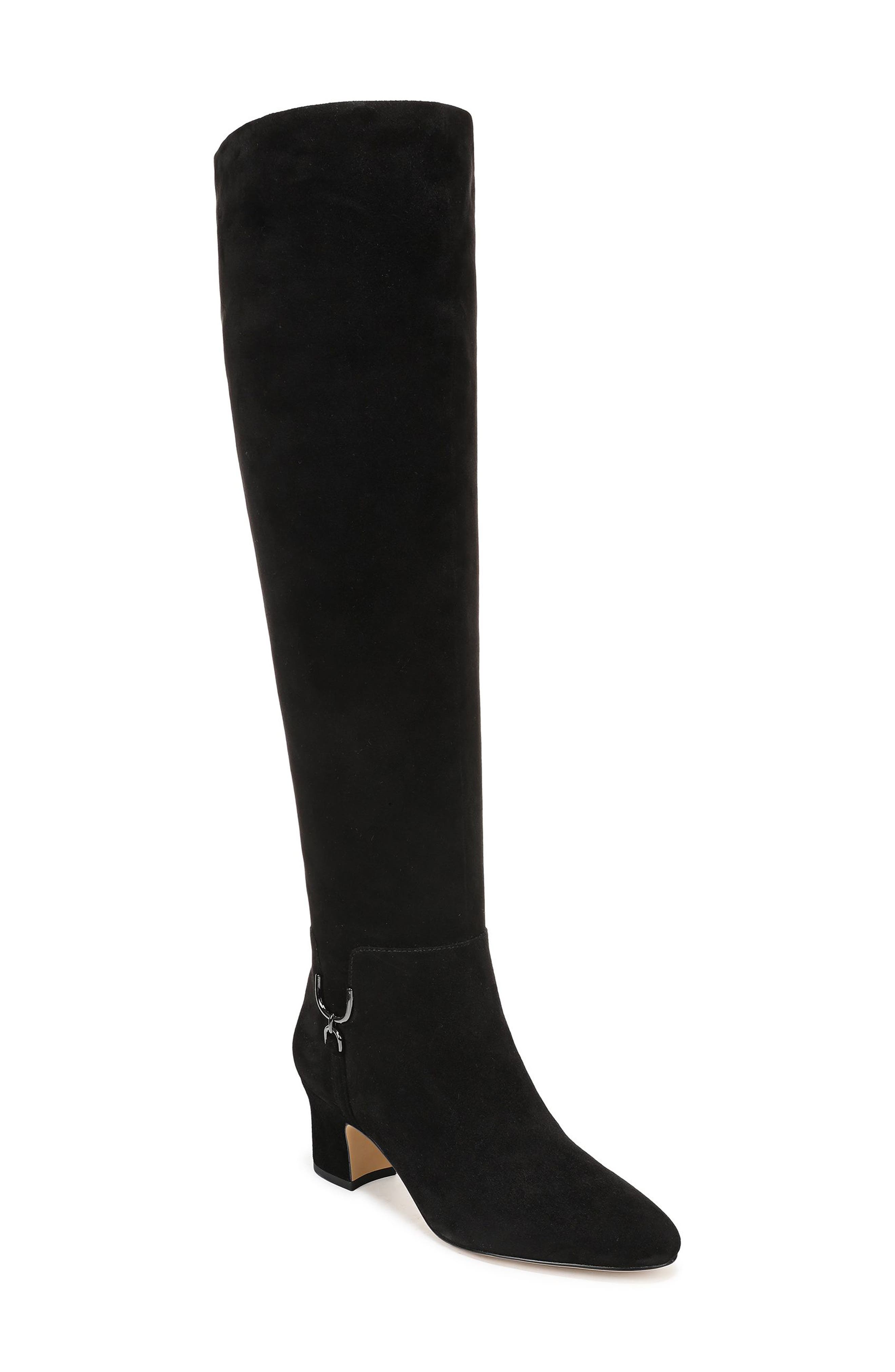 Coley Leather Knee High Boot, Main, color, BLACK LEATHER