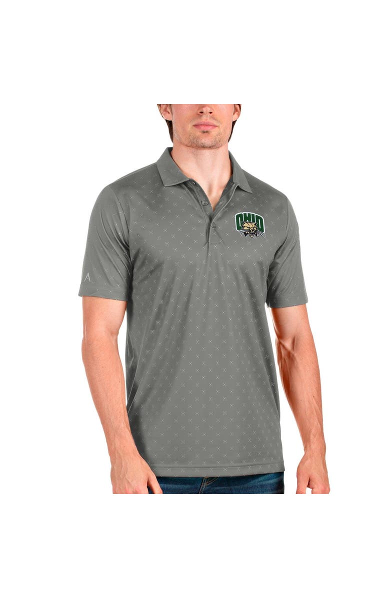 ANTIGUA Men's Antigua Steel/Steel Ohio Bobcats Spark Polo, Main, color, 