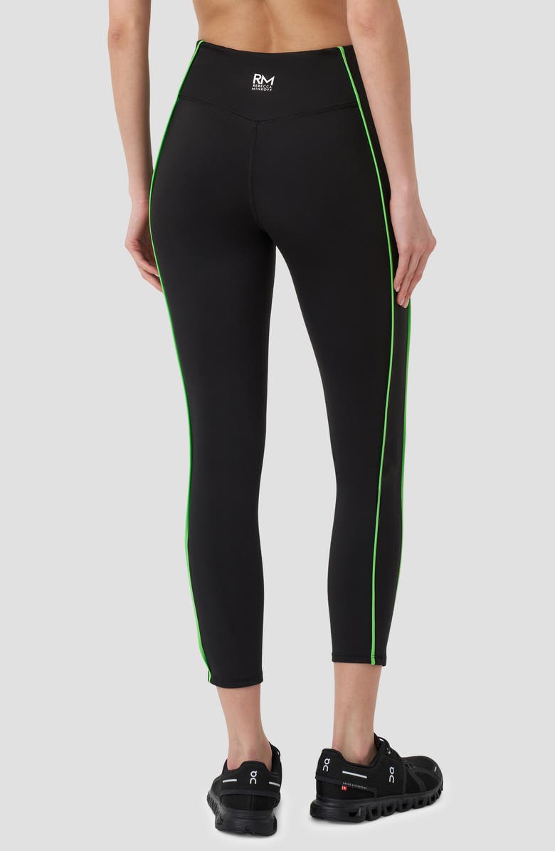 RM Rebecca Minkoff Piped High Waist Crop Leggings, Alternate, color, Black/ Green Flash