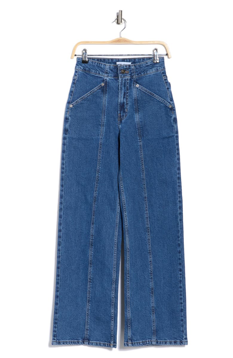 DKNY Jeans High Waist Wide Leg Carpenter Jeans, Alternate, color, Moore