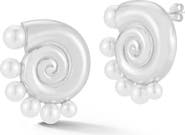 GLAZE JEWELRY Faux Pearl Shell Stud Earrings