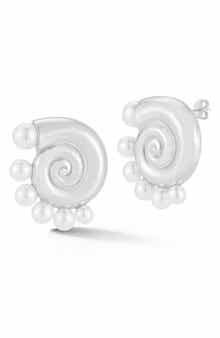 GLAZE JEWELRY Faux Pearl Shell Stud Earrings